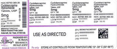 Cyclobenzaprine 60760-365-30.jpg Cyclobenzaprine 60760 365 30